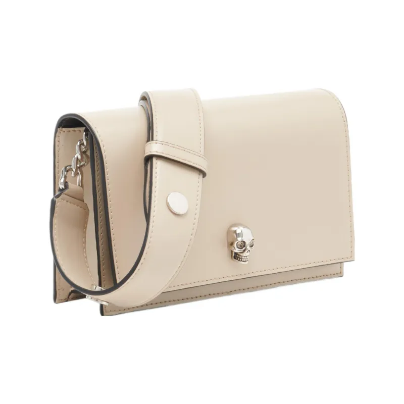 Alexander McQueen Skull Cow Leather Shoulder Bag, Crossbody Bag Women's Camel-2