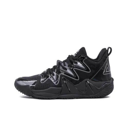 PEAK Outdoor Monster V3 Cushioned Slip Resistant Mid Top Basketball Shoes Men's Black