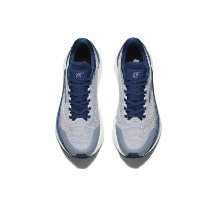 Anta Cushioning Wear-Resistant Low-Top Running Shoes Men's Gray Blue-2