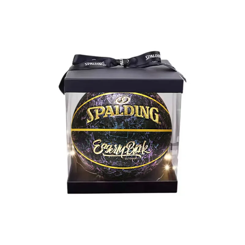 SPALDING PU Basketball Black Gold Size 7 Competition Unisex-3