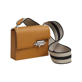 HERMES Verrou Mysore Goat Skin Handgun Bag Crossbody Bag Shoulder Bag Women's Brown