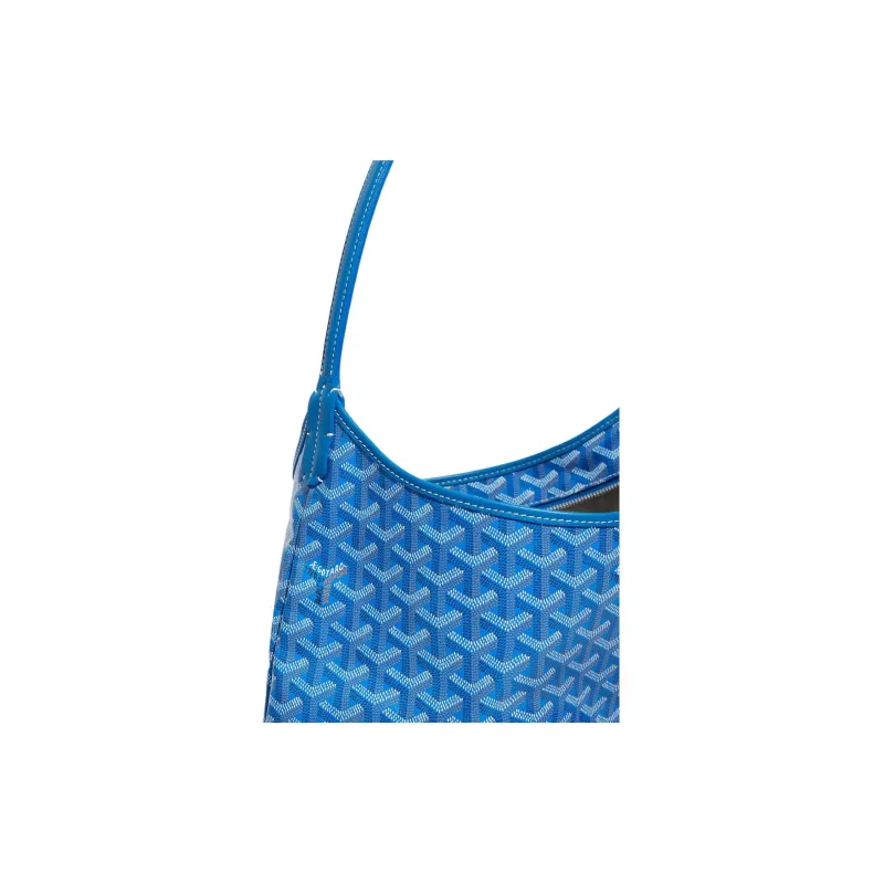 GOYARD Bohème Hobo Canvas With Leather Shoulder Bag Combo Bag Shoulder Bags Women's Sky Blue/Black Small Heart Edition-5