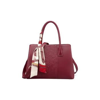 YEARCON Synthetic Leather Handbag Women's Ecru/Burgundy/Apricot