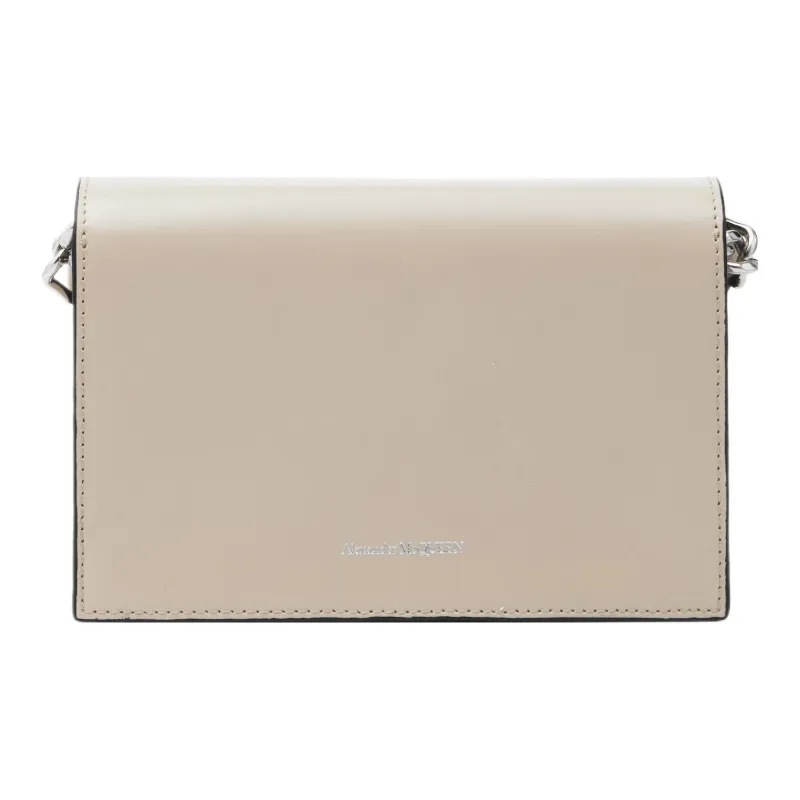 Alexander McQueen Skull Cow Leather Shoulder Bag, Crossbody Bag Women's Camel-3