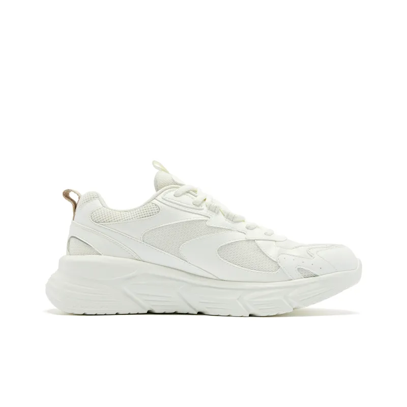 QIAODAN Cushioning Wear Resistant Low Top Running Shoes Men's Ivory Float Stone Color-1