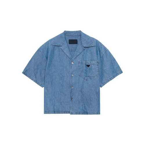 PRADA Shirts Men Blue