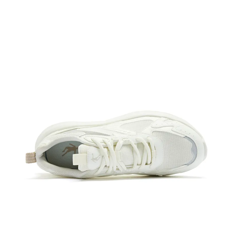 QIAODAN Cushioning Wear Resistant Low Top Running Shoes Men's Ivory Float Stone Color-3