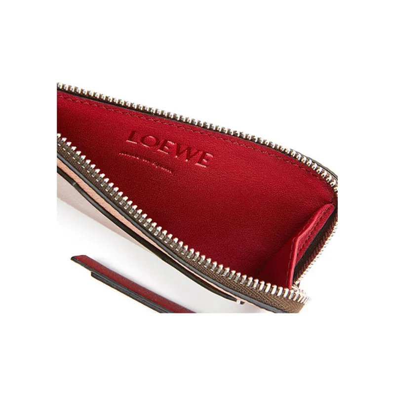 LOEWE Cow Leather Coin Card Holder Women's Light Caramel/Walnut-4