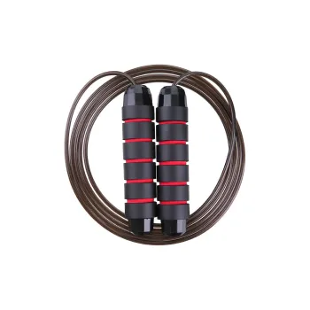 AMYUP Aerobic Fat Reduction Non Countable Jump Ropes Fitness Crowd Steel Wire Rope, Foam Controller 2.8m Black Red