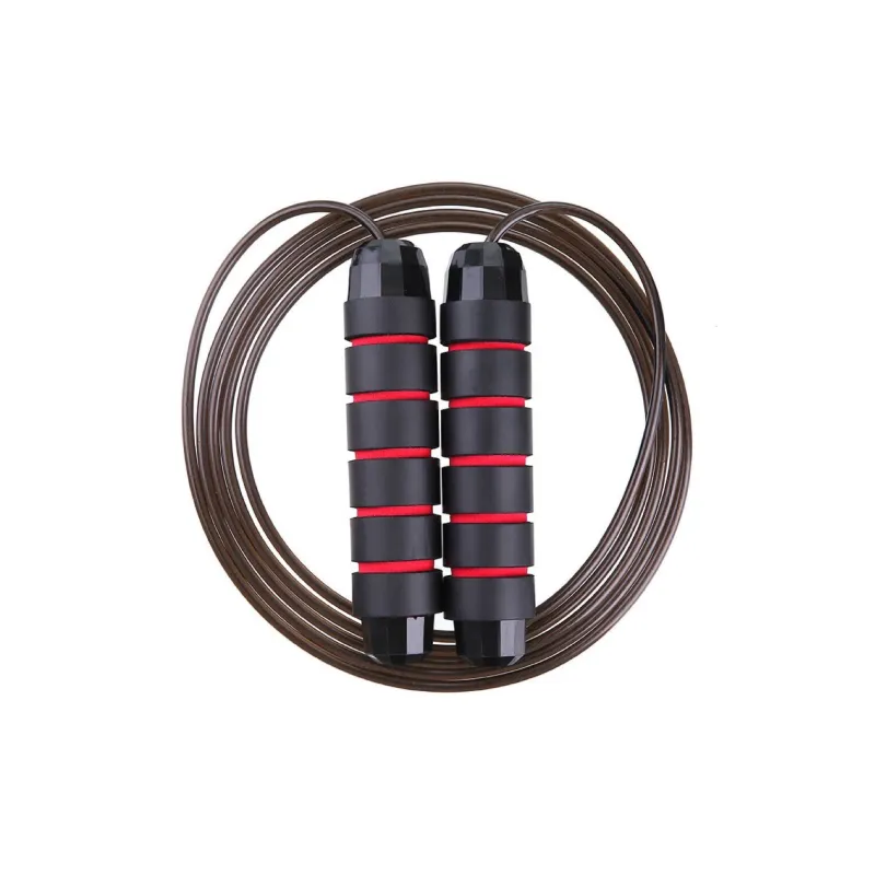 AMYUP Aerobic Fat Reduction Non Countable Jump Ropes Fitness Crowd Steel Wire Rope, Foam Controller 2.8m Black Red-0