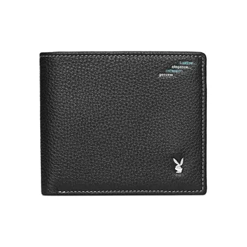 Playboy Top Grain Cow Leather Wallet Men's Black/Coffee