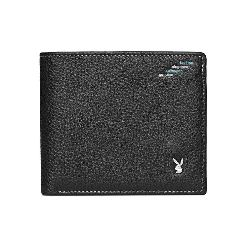 Playboy Top Grain Cow Leather Wallet Men's Black/Coffee-0
