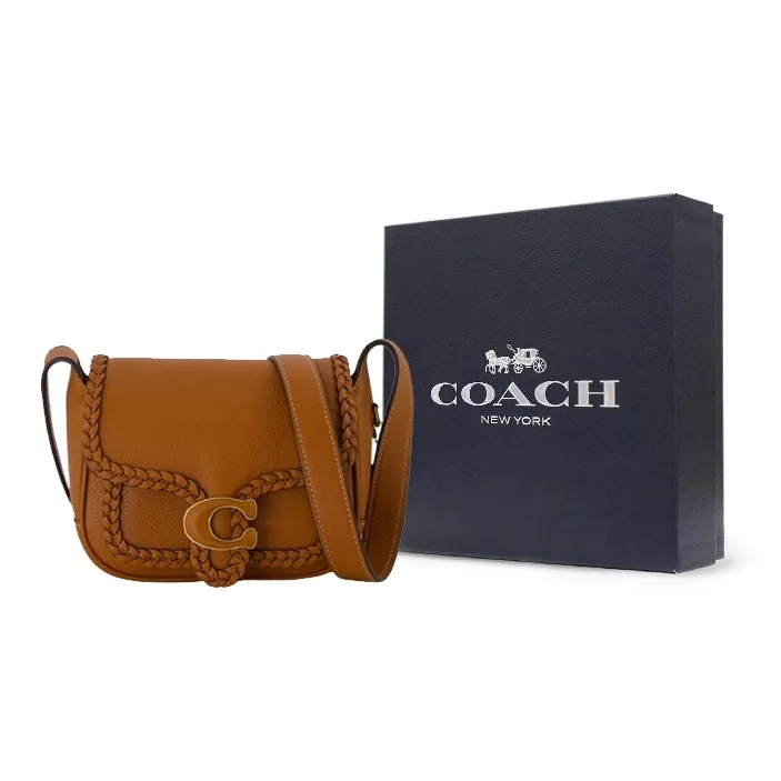 COACH Tabby Calfskin Messenger Bag Shoulder Bag Crossbody Bag Small Size Women's Brown-6
