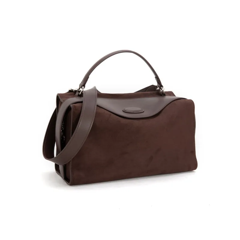 VENOF Cow Leather Shoulder Bag Crossbody Bag Handbag Medium Size Women's Toraja Brown/Manting Coffee-9
