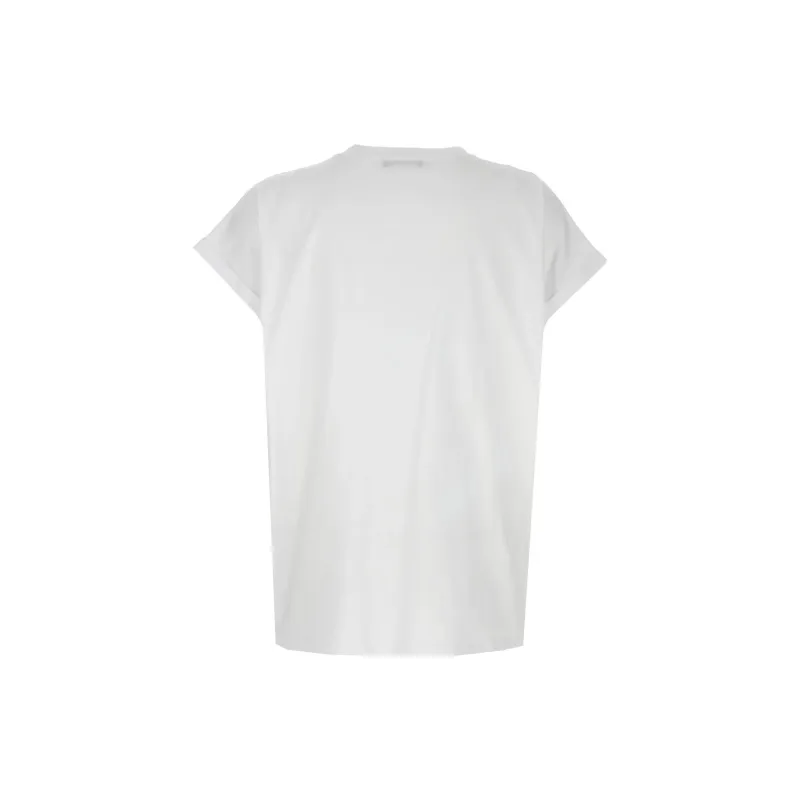 BALMAIN Logo Flocked Crewneck T Shirt-1