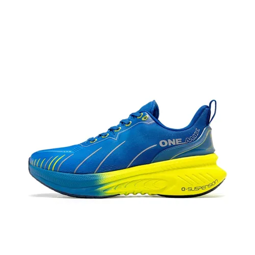 ONEMIX Shock Absorber Running Shoes Unisex Low-Top Balmoral Blue/Yellow