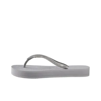 Havaianas Slim Flatform Shine Stylish Sandals Women's Silver Gray