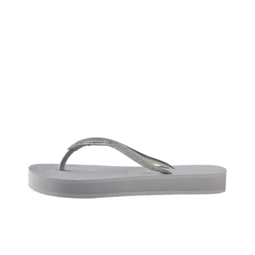 Havaianas Slim Flatform Shine Stylish Sandals Women's Silver Gray