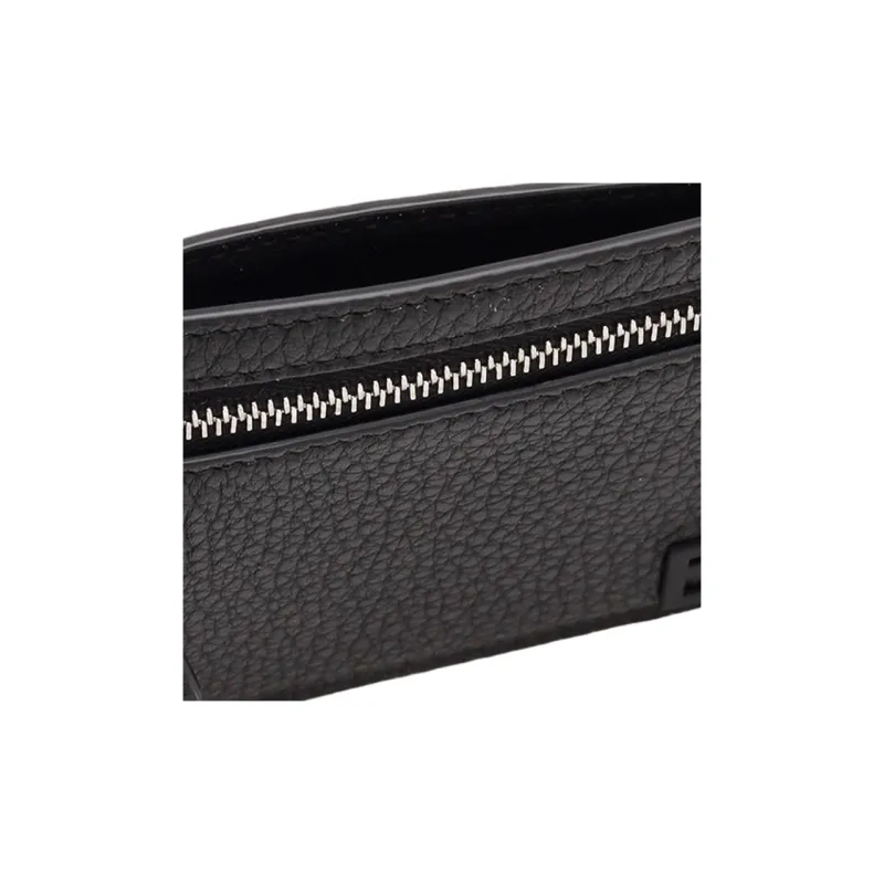 FENDI Leather Card Holder Men's Black-3