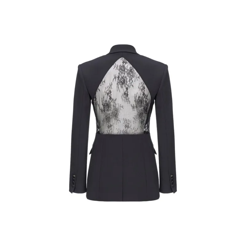 PINKO Cut Out Lace Panelled Jacket-1