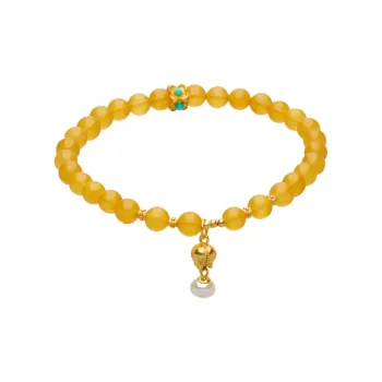 Linguanying Amber Beeswax Jade Bracelets Women's