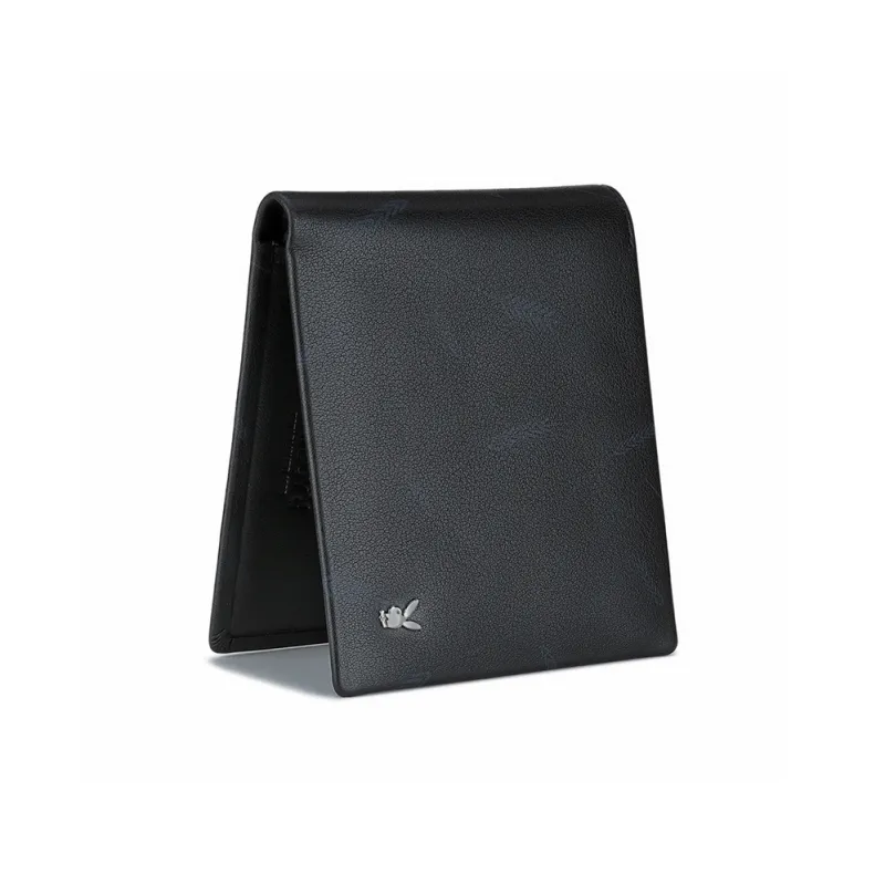 Playboy Top Grain Cow Leather Wallet Men's Black-3