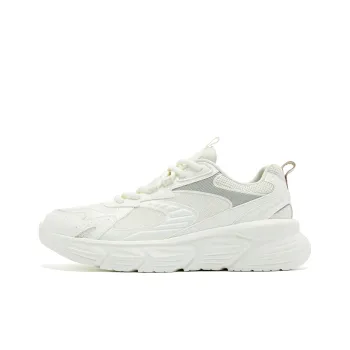 QIAODAN Cushioning Wear Resistant Low Top Running Shoes Men's Ivory Float Stone Color