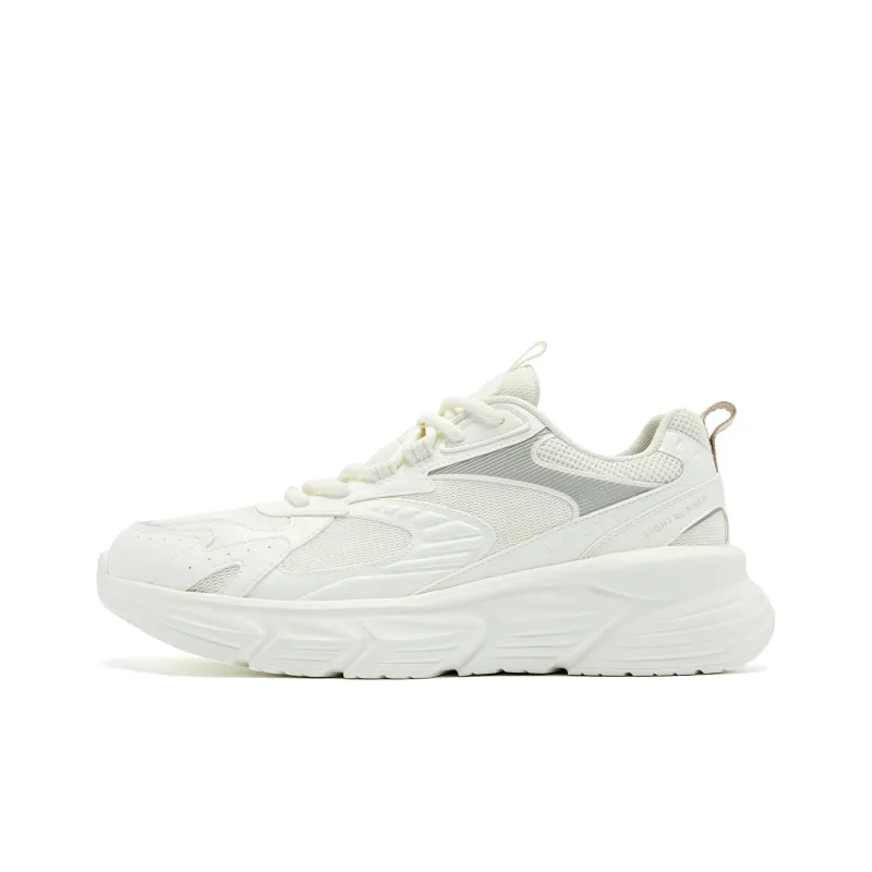 QIAODAN Cushioning Wear Resistant Low Top Running Shoes Men's Ivory Float Stone Color-0