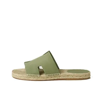 HERMES Antigua Slide Slippers Men's Green