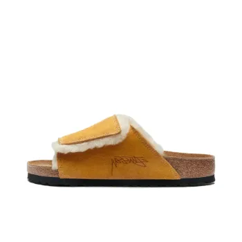Birkenstock Solana Shearling Slide Stussy Caramel