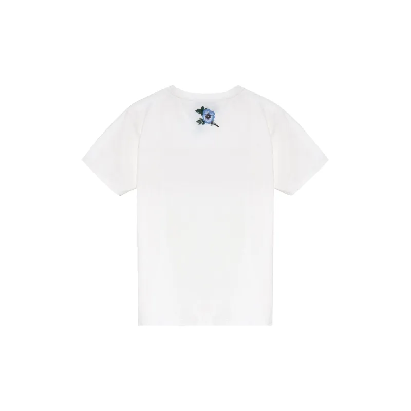 GUCCI Logo Washed Print T shirt White-1