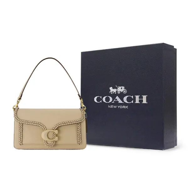 COACH Tabby Smooth Calf Leather Handbag, Shoulder Bag Women's Beige-5