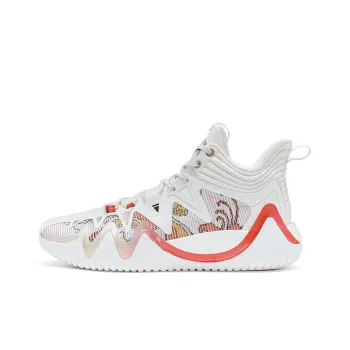 XTEP Ling Blade 1st Generation Mid Top Full Length XTEP ACE Basketball Shoes Men's White Red