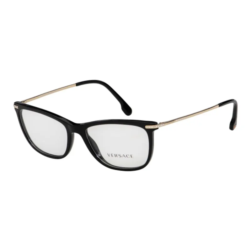 VERSACE Metal Plastic Rectangular Eyeglass Frames Unisex Black-0