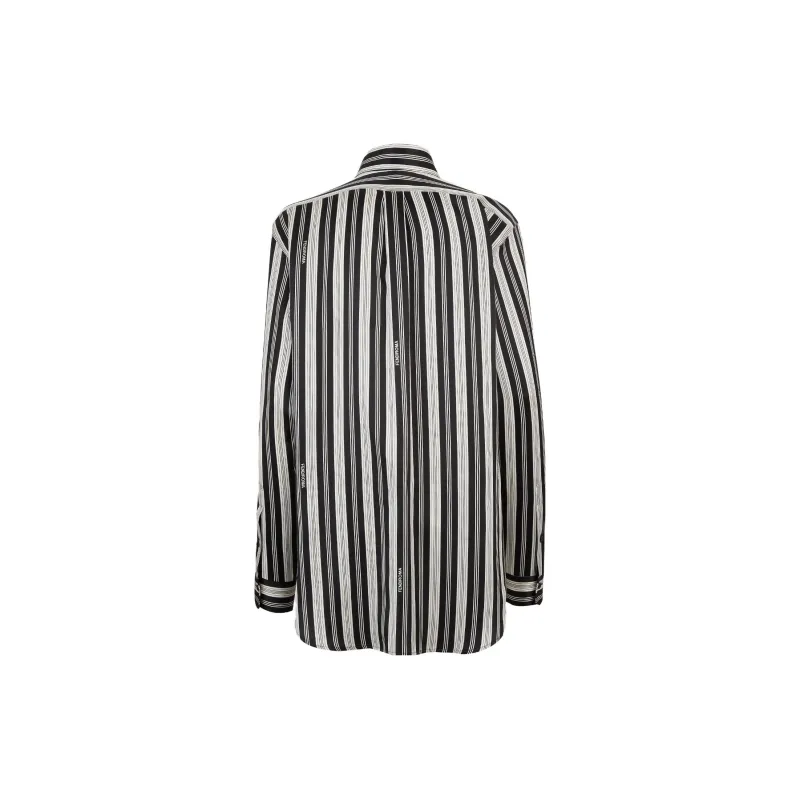 FENDI Striped Collared Long Sleeve Shirt-1