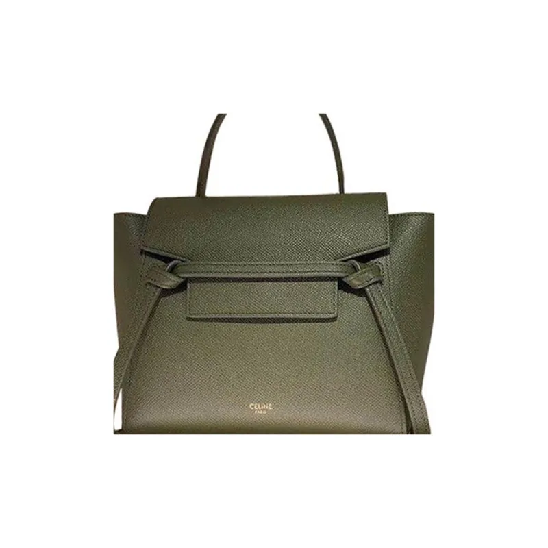 CELINE Grained Calfskin Catfish Bag Handbag Shoulder Bag Crossbody Bag Women's Olive Green-2