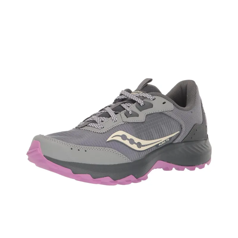 Saucony AURA TR Slip Resistant Low Top Running Shoes Women's Gray Pink-0