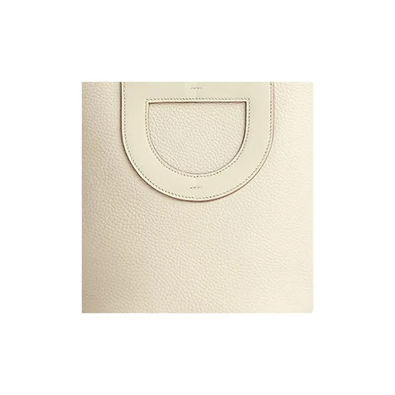 HERMES In The Loop Clemence Bullhide With Swift Calfskin Basket Bag Handbag Bucket Bag Regular Women's Cream White-3