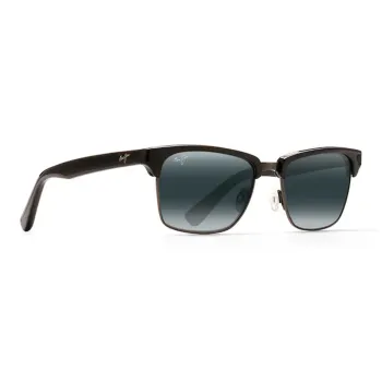 Maui Jim Metal Nylon Irregular Shape Sunglasses Men's Black