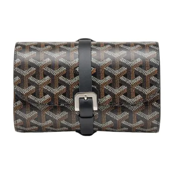 GOYARD Voyage Leather Storage Bag Small Size Unisex Black