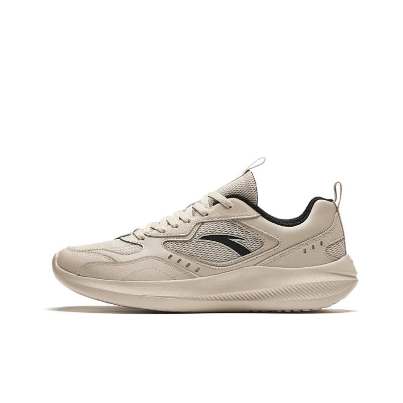 Anta Durable Breathable Low Top Running Shoes Men's White Black-0