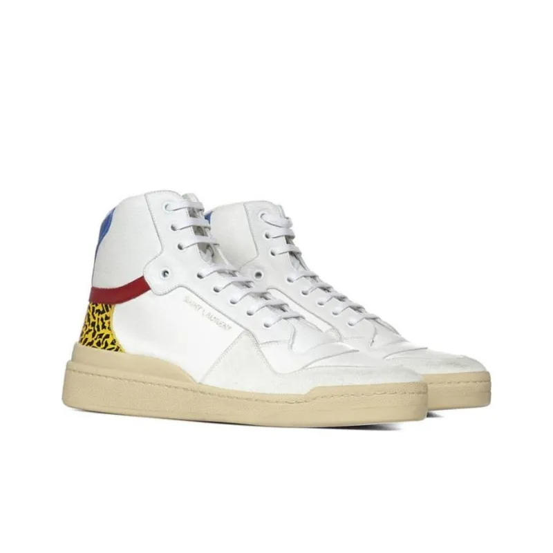 SAINT LAURENT SL-24 Mid-top Lace-up Sneakers-3