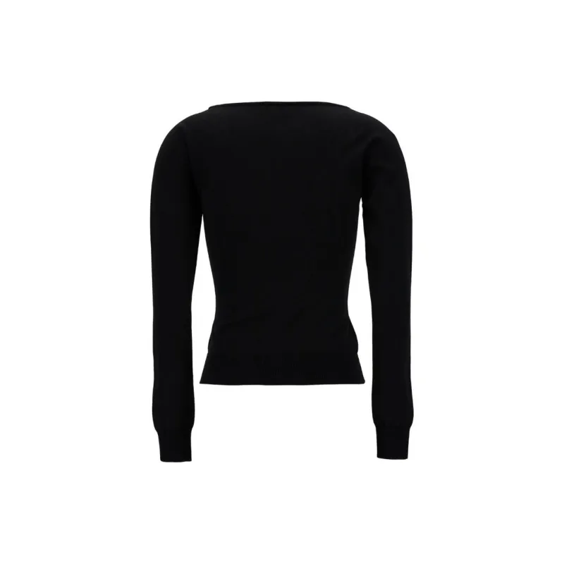 Alexander McQueen Long Sleeved Square Neck Knitted Top-1