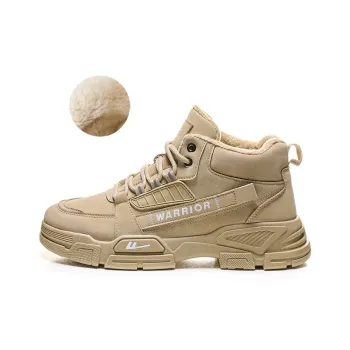 Warrior Anti Slip Wear Resistant Water Resistant Warm High Top Martin Boot Men's Khaki
