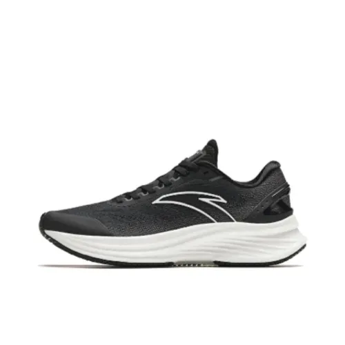 ANTA Running Shoes Men Low-Top Basic Black/Recycling Gray