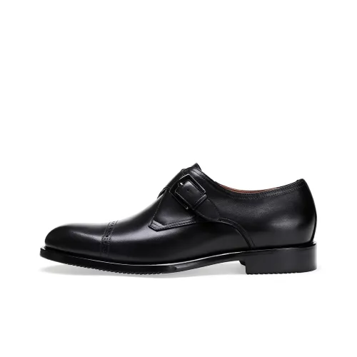 BOSSSUNWEN Dress Shoes Men Low-Top Black