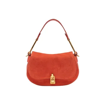 COCCINELLE Grained Leather Suede Saddle Bags One Shoulder Handbags Mini Women's Danjil