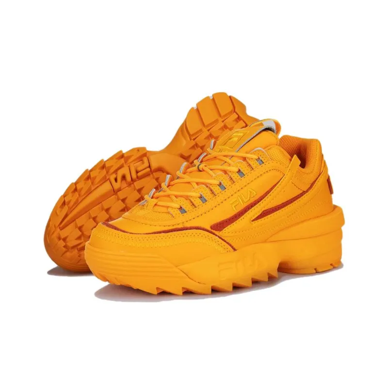 FILA Disruptor 2 Anti-Slip And Wear-Resistant Breathable Low-Top Tennis Shoes Women's Yellow-4