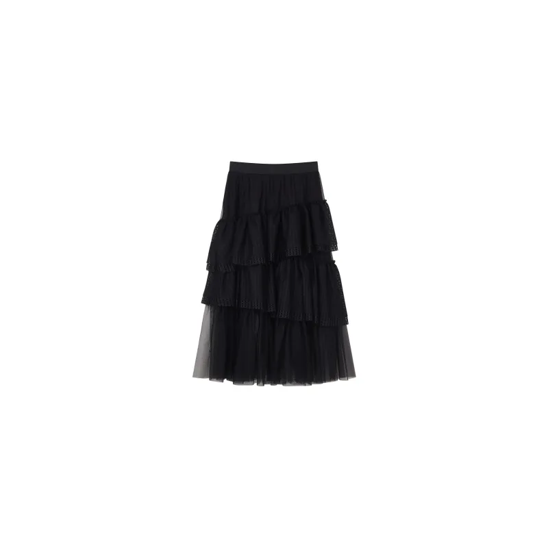 Teenie Weenie Casual Long Skirts Women's Black-1
