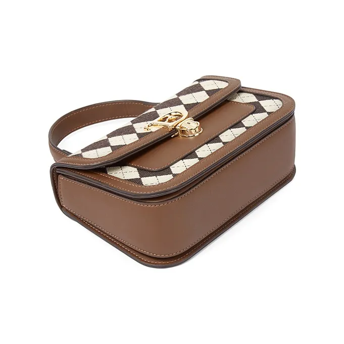 TUCANO PU, Textile Mixture Crossbody Handbag Trumpets Women's Chocolates-4
